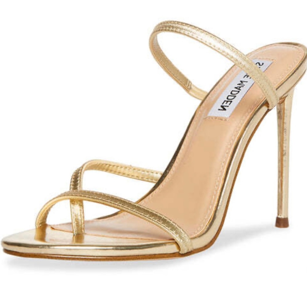 Steve Madden Bellezza Gold Strappy Heels